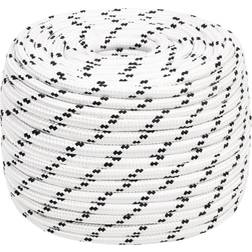 vidaXL Båtlina Flätad Vit 14 mm x 25 m Polyester