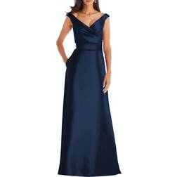 Alfred Sung Off-The-Shoulder Satin Gown