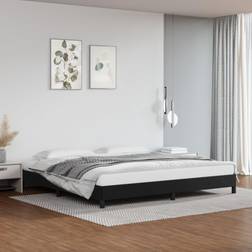 vidaXL 200x200 cm Kunstlæder Sort Sengeramme