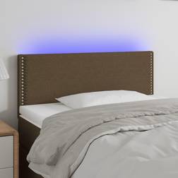vidaXL LED mörkbrun Sänggavel
