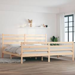 vidaXL Estructura De Cama De Madera Maciza De Pino 200x200 cm - Marrón