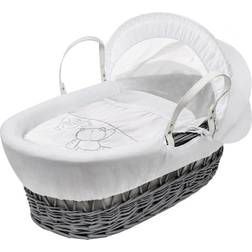 Kinder Valley Teddy Wash Day Wicker Moses Basket with Rocking Stand 27x57cm