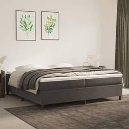 vidaXL Giroletto A Molle Con Materasso Grigio Scuro 200x200 cm Velluto Letto Continentale