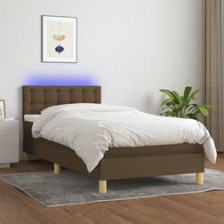 vidaXL Box Spring Con Colchón LED 80x200 cm - Marrón Cama Continental