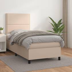 vidaXL Sommier À Lattes De Avec Matelas Cappuccino 80x200 cm 3142754 - Beige Lit Continental