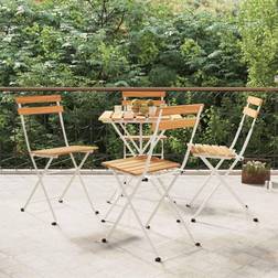 vidaXL Klappbar Massivholz Akazie und Stahl 4 Stk Gartenessstuhl