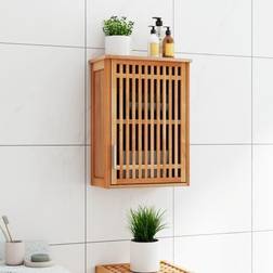 vidaXL Armario De Baño Para Pared Madera Maciza De Nogal 42x23x60 cm