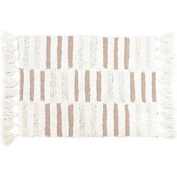 The Linen Yard Tassel Stitch 100% Cotton Bath Mat - Pecan/Ivory