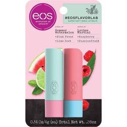 EOS Flavor Lab Lip Balm Sticks Watermelon Lime Frose' & Raspberry Lychee Pack of 1