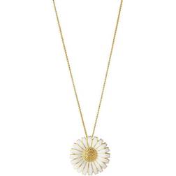 Georg Jensen Daisy Brooch Pendant - Gold/White