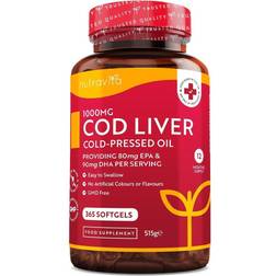 Cod Liver Coldpressed Oil 80Mg Epa Dha 365