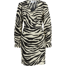 Vila Vimolly L/S Short Wrap Dress Festklänningar Birch Black