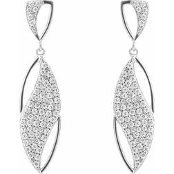 Fiorelli Navette Pave Zirconia Wave Drop Earrings E6217C