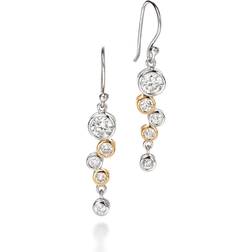 Fiorelli Gold Plated Drop Cubic Zirconia Earrings E4128C