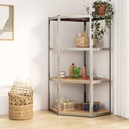 vidaXL Silver, 75 4-Layer Shelving System