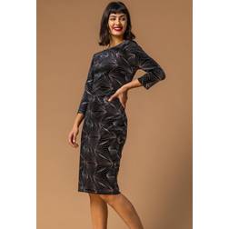 Roman Glitter 3/4 Sleeve Velvet Dress