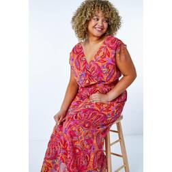 Roman Curve Shirred Waist Maxi Dress