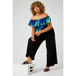 Roman Curve Wide Leg Trousers - Black