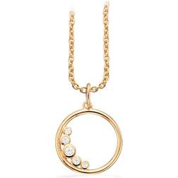 Scrouples Circle Pendant Necklace - Gold/Transparent