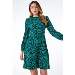 Roman Animal Print Jacquard Dress