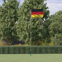 vidaXL Tyskland flag og flagstang