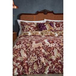 Paoletti Cotton 200 Count Duvet Cover White, Red