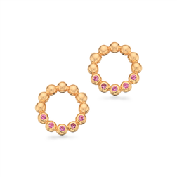 Scrouples Øreringe Karat Guld med Pink Safir