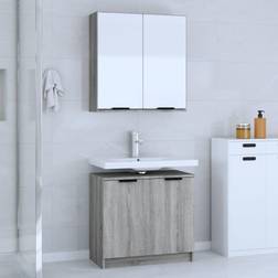 vidaXL Set De Muebles De Baño 2 Pzas Madera De Ingeniería Gris Sonoma