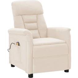 vidaXL Fauteuil de massage Beige Tissu microfibre