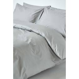 Homescapes Single, Egyptian Cotton Duvet Cover Grey, Silver