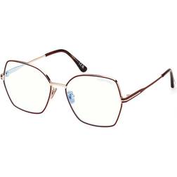 Tom Ford FT5876-B Blu-Light Block 028 da Vista Rossi per Donna (Solo Montatura)