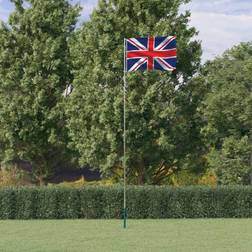 vidaXL Flagge Großbritanniens mit Mast 5.55 m