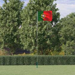 vidaXL Portugal flag og flagstang