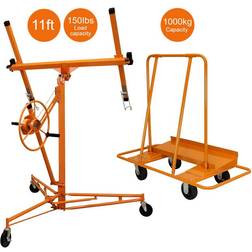 T-Mech Plaster-board Hoist And Drywall Trolley Mobile Hoist Bundle Jack Orange