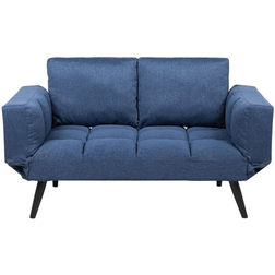 Beliani Brekke Navy Blue Bed Sofa 3 Seater