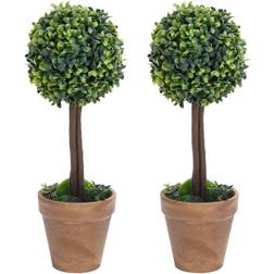 vidaXL Boxwood 2 pcs with Pots Ball Shaped Artificial Plant