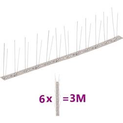 vidaXL 2-Row Stainless Steel Bird & Pigeon Spikes Set of 6 3 m