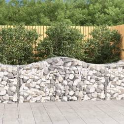 vidaXL Buede gabionkurve 11 stk. 200x50x80/100 galvaniseret jern