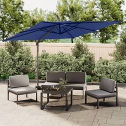 vidaXL Sombrilla Colgante De Doble Techo Azul Celeste 300x300 cm - Azul