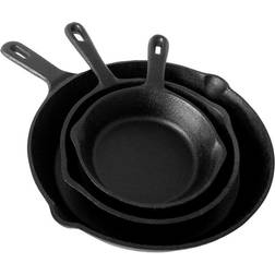 Klarstein Poele a Parthenaise Lot 3 12/16/21 cm Ronde Fonte Noir Batterie de cuisine