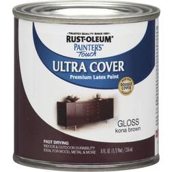 Rust-Oleum 1977730 Painters Touch Latex Paint, Half Pint, Gloss Kona Brown