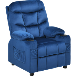 Costway Kid's PU Recliner Chair with Cup Holders & Side Pockets