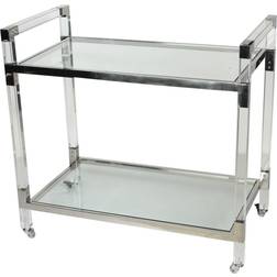 A&B Home Soho Clear Bar Cart Trolley Table