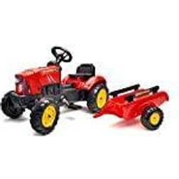 Falk Tractor De Pedal Supercharger Rojo Capó De Apertura Y Remolque