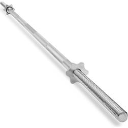 1" Weightlifting Barbell Threaded Straight Bar with Star Collars Chrome Chrome 7 FT