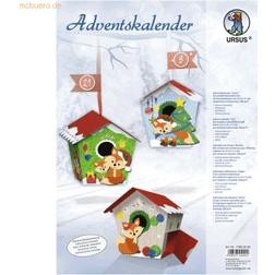 Ursus 17820003 Adventskalender räv, pysselset för 24 presentförpackningar, färgglada