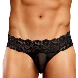 Male Power Spitzen-Tanga L/XL Schwarz