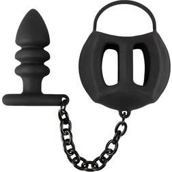 Black Velvets Ball cage with butt plug
