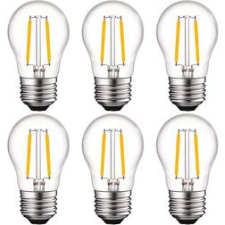 Luxrite 40-Watt Equivalent A15 Dimmable Edison LED Light Bulbs Damp Rated 2700K Warm White (6-Pack)