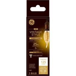 GE Lighting CAC E12 (Candelabra) Filament LED Bulb Amber Warm White 25 Watt Equivalence 1 pk